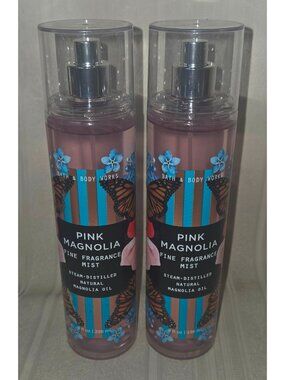 Bath & Body Works PINK MAGNOLIA Fragrance Body Mist 8 fl oz Lot of 2 Bottles